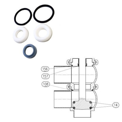 Afbeeldingen van Revisieset 3 weg klep BRD DN25 PTFE