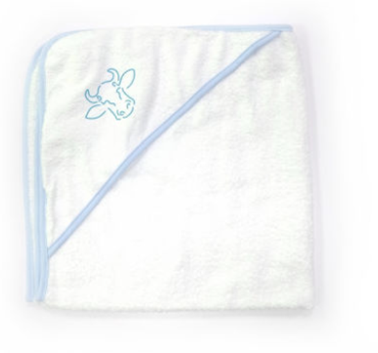 Afbeeldingen van Baby badcape met capuchon - Blauw